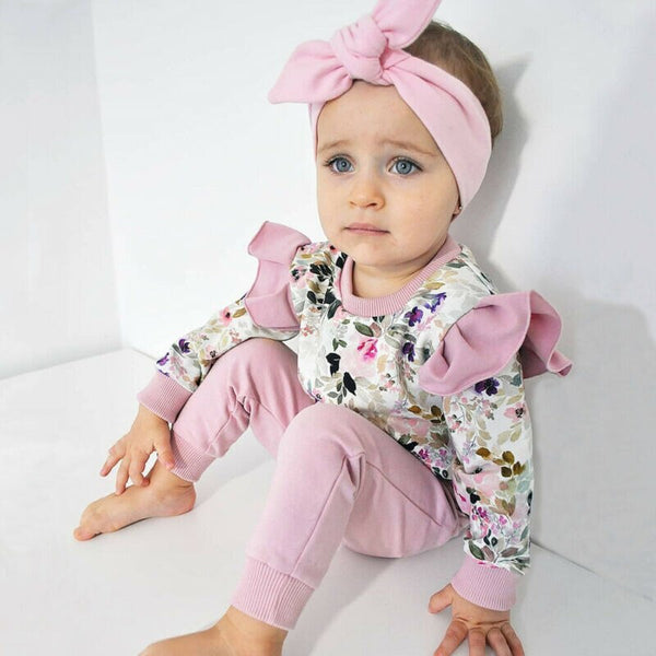 Autumn Toddler Baby Girl Clothes Sets Ruffles