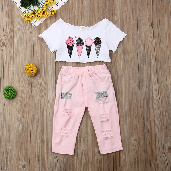2019 Toddler Baby Girls Ice Cream 1 5Y Clothes