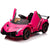 Winado 12V Ride on Car Electric Vehicle Licensed Lamborghini Veneno for Kids Battery Powered Car Toy w/Parent Control Hydraulic Doors 3 Speeds LED Headlights Horn Engine Sounds - Pink