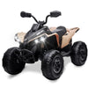 Hetoy 12V Kids ATV Ride on Toy Car Bombardier Licensed BRP Can-am 4 Wheeler Quad Electric Vehicle w/LED Lights Full Metal Suspensions Bluetooth Music USB Treaded Tires Khaki