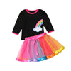 Newborn Toddler Baby Girl Clothes Rainbow T shirt