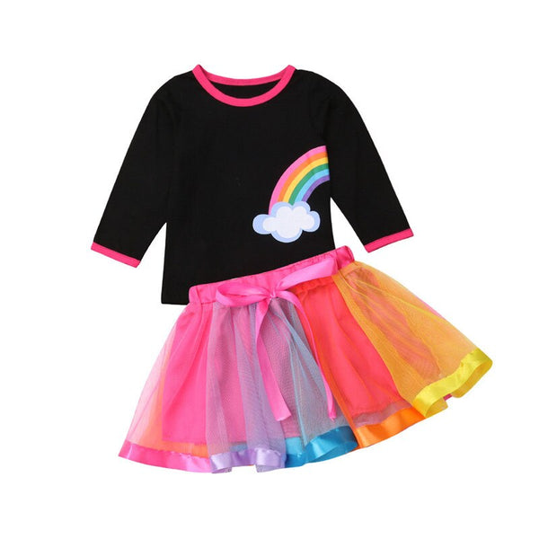 Newborn Toddler Baby Girl Clothes Rainbow T shirt