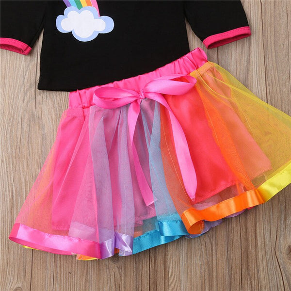 Newborn Toddler Baby Girl Clothes Rainbow T shirt