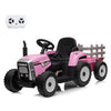 Nasitip 12V Kids Battery Powered Electric Tractor with Trailer Toddler Ride On Car w/Remote Control/ 7-LED Headlights/ 2+1 Gear Shift/ MP3 Player/USB Port for Kids 3-6 Years (Pink 35W/ EVA Tire)