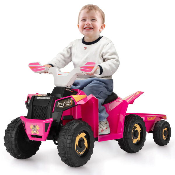 TOBBI 6V Kids Ride On Toy for Toddler 4 Wheeler ATV for Kids 1.5-6 Electric Vehicle for Toddlers w/Push-ButtonMusic BluetoothSafety BeltPower Display