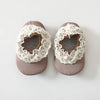 Baby Lace Ruffle Design Solid Color Breathable Rubber Sole Shoes