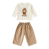Spring and Autumn Baby Kids Cartoon Pattern Long Sleeves Top and Pants