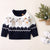 Baby Cartoon Christmas Deer Pattern Shoulder Button Design Knitted