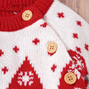 Baby Christmas Embroidered Graphic Side Button Design Knit Long Style