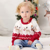 Baby Cartoon Christmas Deer Pattern Shoulder Button Design Knitted