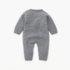 Baby Christmas Elk Pattern Solid Color Knitted Sweater Rompers