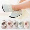 Baby Lace Ruffle Design Solid Color Breathable Rubber Sole Shoes