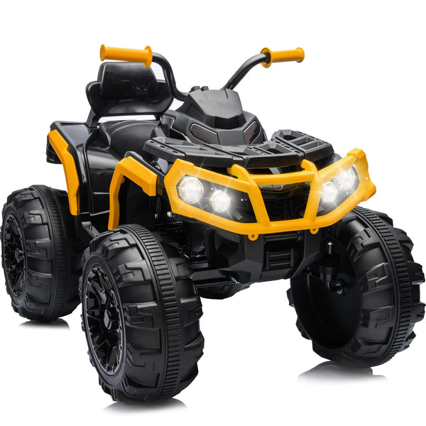 Hikiddo Kids ATV 4 Wheeler 24V Electric ATV Ride On Toy for Big Kids 400W Motor LED Lights - Yellow