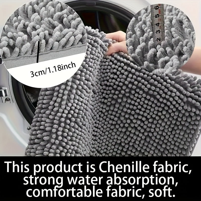 Neewsa MudMagnet Pet Chenille Bathroom Door Absorbent Floor Mat Non-slip