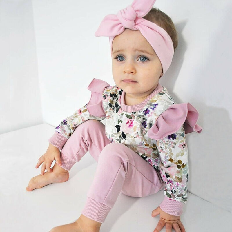 Autumn Toddler Baby Girl Clothes Sets Ruffles