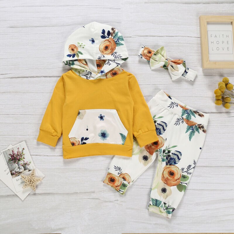 Toddler Autumn Clothes Baby Girls Floral Sets