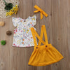 Toddler Girls Baby Clothes Floral Tops+Belt