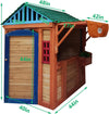 Wooden Cottage Playhouse with Awning, Ball Wall