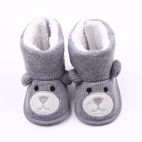 Wholesale autumn winter new bear knitting plus baby shoes, toddler