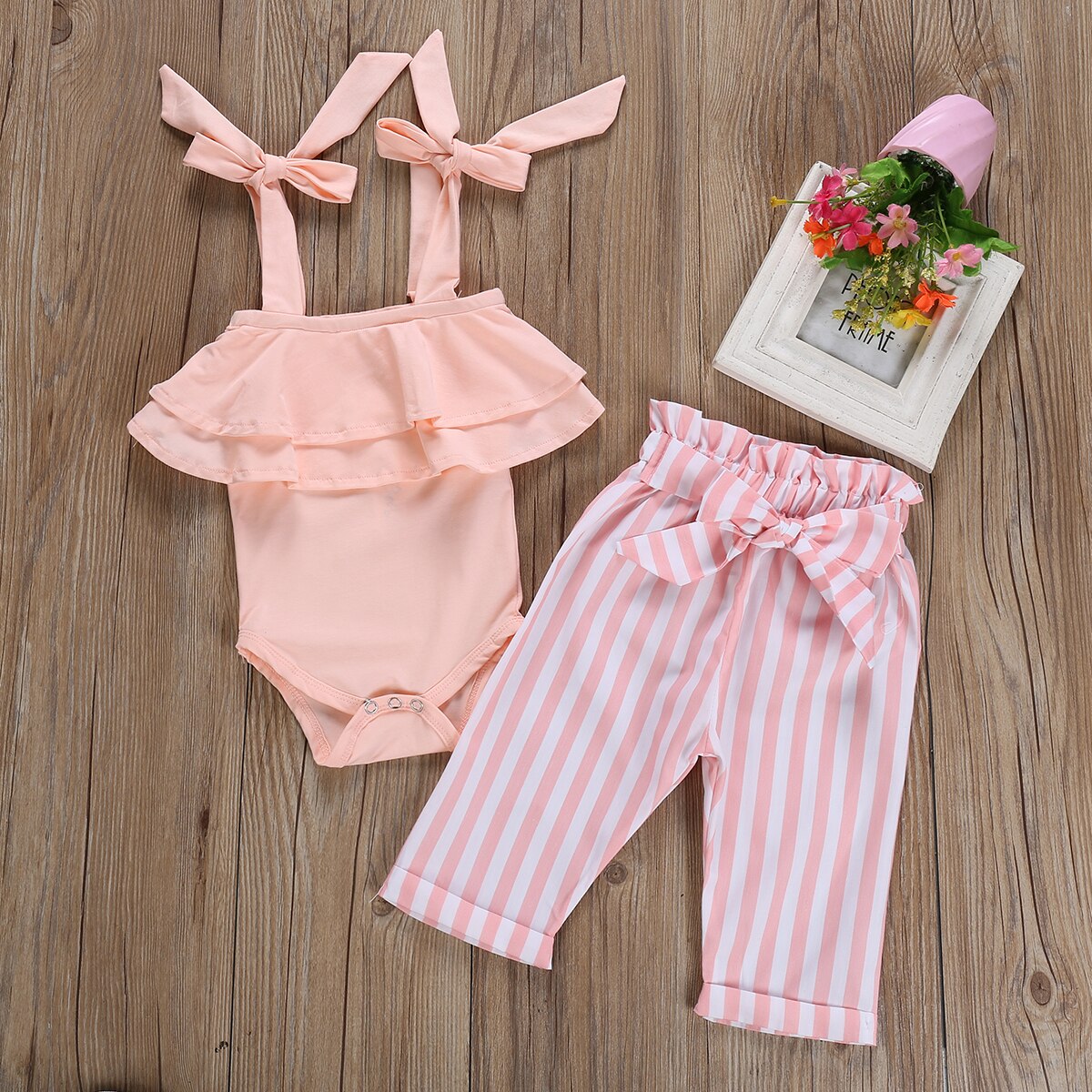 2Pcs Newborn Toddler Infant Baby Girl Clothes