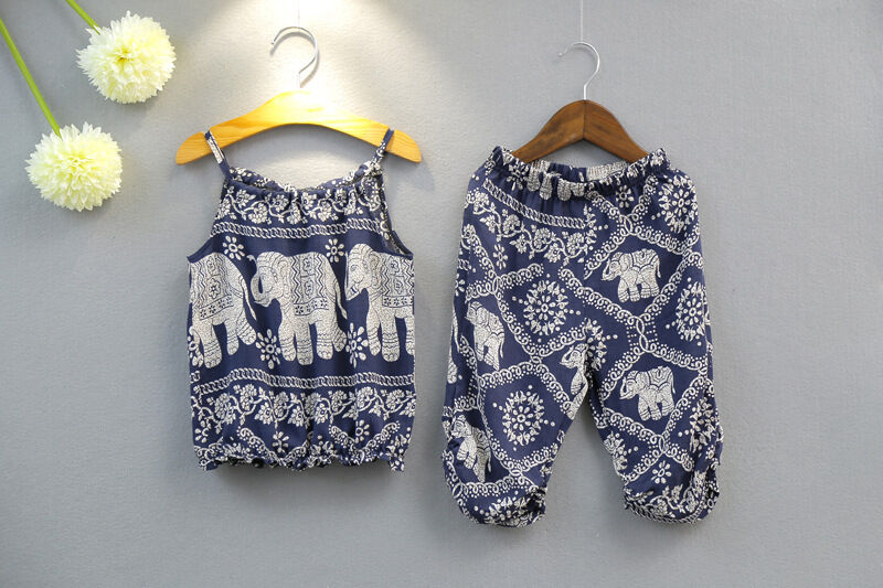 2Pcs Toddler Baby Girl Clothes Sets Elephant