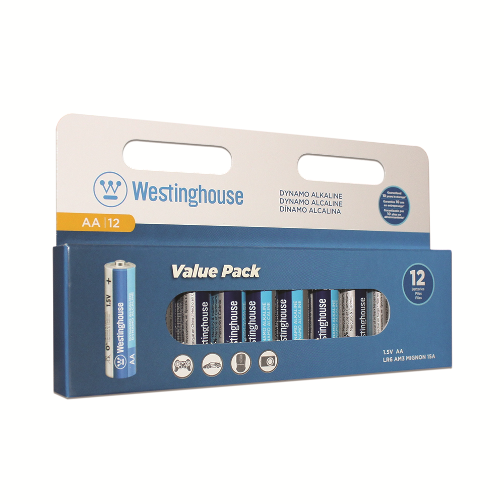 Westinghouse AA Dynamo Alkaline Hangable 12 Pack
