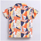 Generic Boy's Lycra Blend Printed Short Sleeve Shirt and Shorts Set (MultiColor)