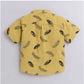 Generic Boy's Cotton Blend Printed Short Sleeve Shirt and Shorts Set (Yellow)