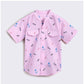 Generic Boy's Cotton Blend Printed Short Sleeve Shirt and Shorts Set (Pink)