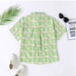 Generic Boy's Cotton Blend Printed Short  Sleeve Shirt (Green)
