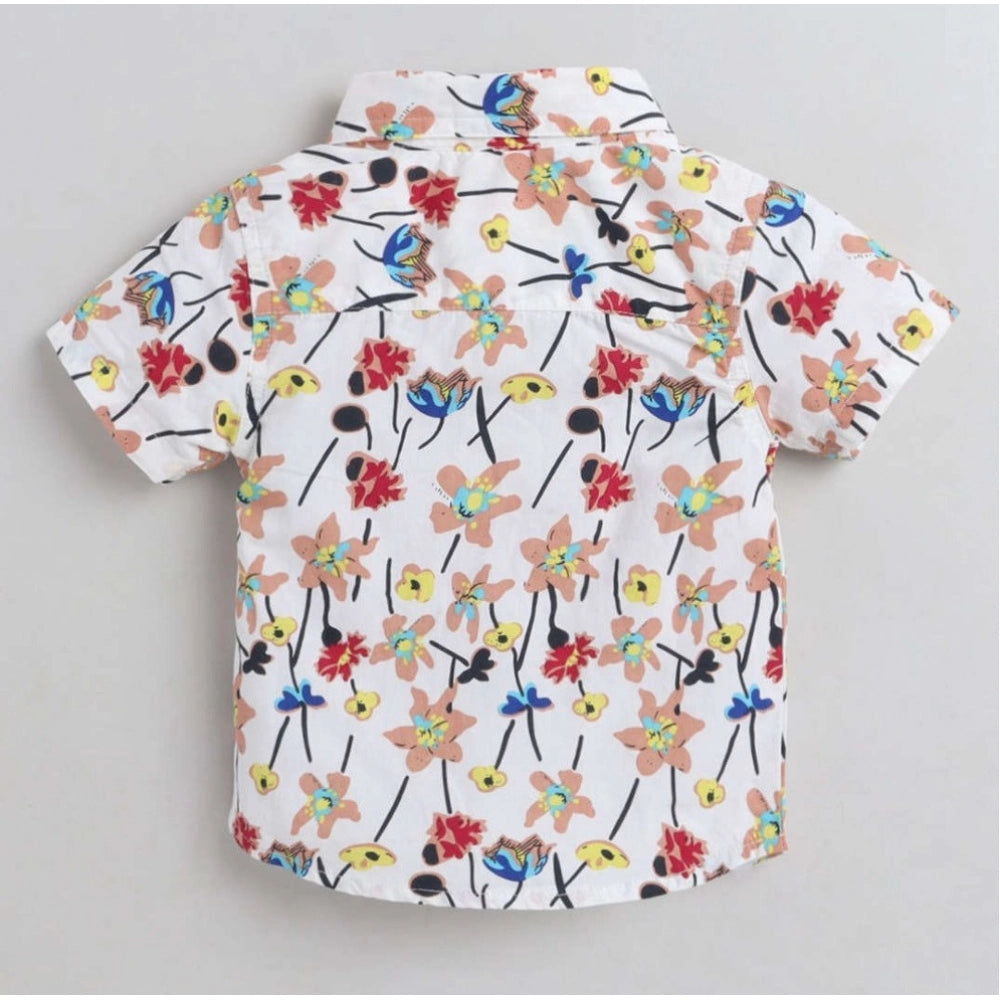 Generic Boy's Cotton Blend Printed Short Sleeve Shirt (MultiColor)