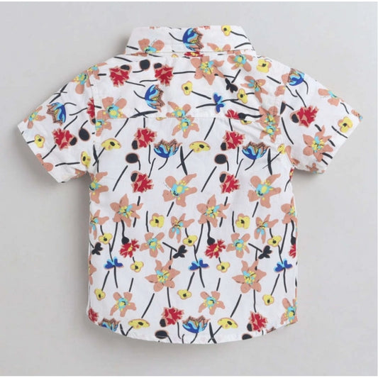 Generic Boy's Cotton Blend Printed Short Sleeve Shirt (MultiColor)