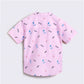 Generic Boy's Cotton Blend Printed Short Sleeve Shirt and Shorts Set (Pink)