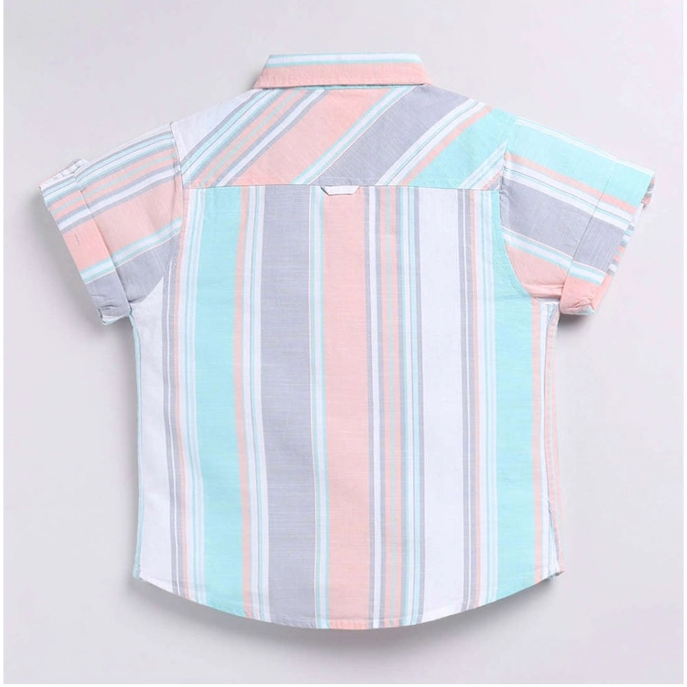 Generic Boy's Cotton Blend Printed Short Sleeve Shirt (MultiColor)