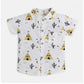 Generic Boy's Cotton Blend Printed Short Sleeve Shirt and Shorts Set (White)