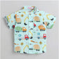 Generic Boy's Cotton Blend Printed Short Sleeve Shirt and Shorts Set (MultiColor)
