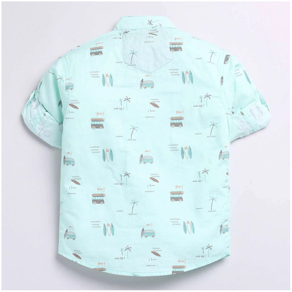 Generic Boy's Cotton Blend Printed Short Sleeve Shirt (MultiColor)