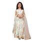 Generic Girl's Chiffon Printed Lehenga Choli Set (Green)