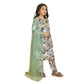 Generic Girl's Maslin Embrodrery Lace Aliya Cut Top With Bottom Dupatta Set (Green)