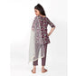 Generic Girl's Cotton Printed Kurti With Bottom Dupatta Set (Brown)