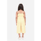Generic Girl's Polyester Cotton Blend Striped Sleeveless Round Neck Dress (Yellow)