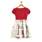 Generic Girl's Cotton Printed Short Sleeve Round Neck Dress (Red-White)