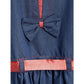 Generic Girl's Denim Solid Sleeveless Round Neck Dress (Blue)