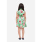 Generic Girl's Satin Floral Printed Sleeveless Shirt Collar Dress (Multicolor)