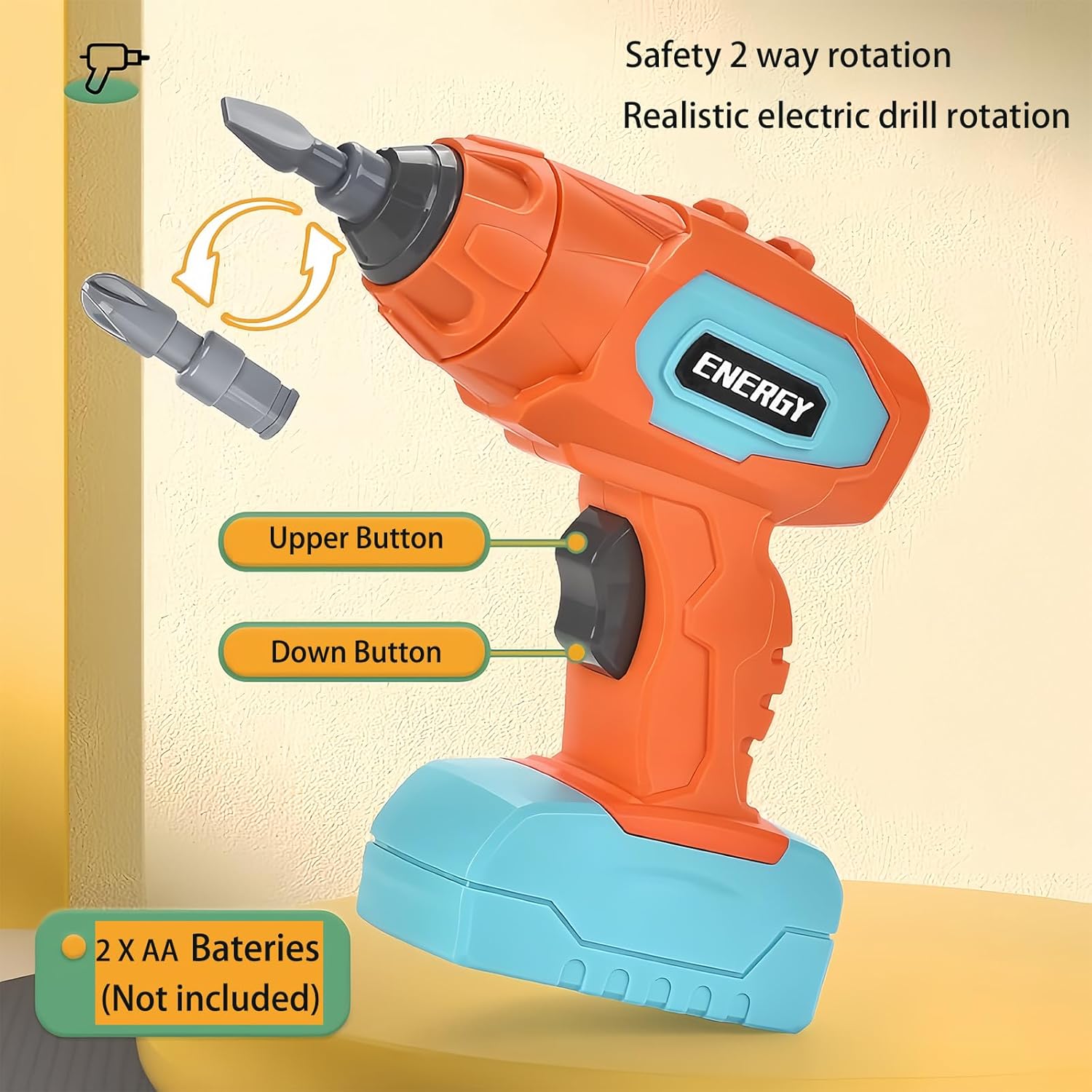 RSEPD Magic Montessori Play Toolbox with Electric Drill Kids Tool Set Real Toddler Screwdriver Toy Power Tools Box Drill and Screw kit for Boys Girls