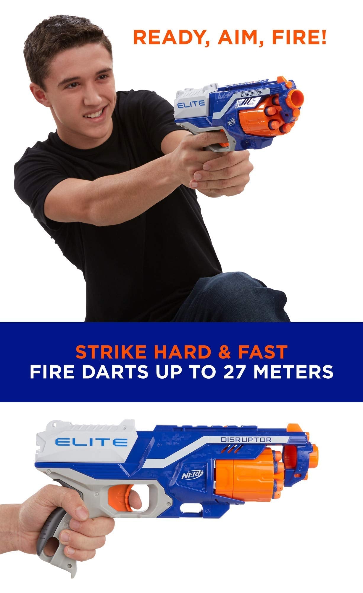 NERF Disruptor Elite Blaster Includes Includes 6 Official Nerf Elite