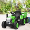 Costzon Ride on Tractor with Detachable Trailer 12V Kids Electric Vehicles w/3-Gear-Shift Ground Loader Wireless Design & USB 7 LED Headlights Remote Control Tractor Toys for Kids 3+ (Green)