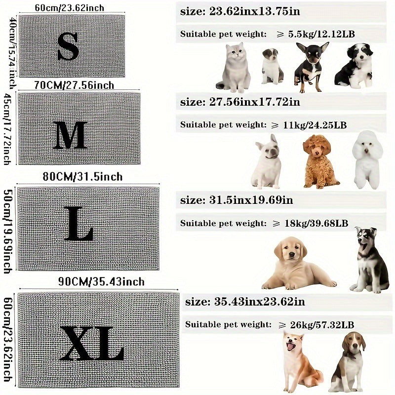 Neewsa MudMagnet Pet Chenille Bathroom Door Absorbent Floor Mat Non-slip