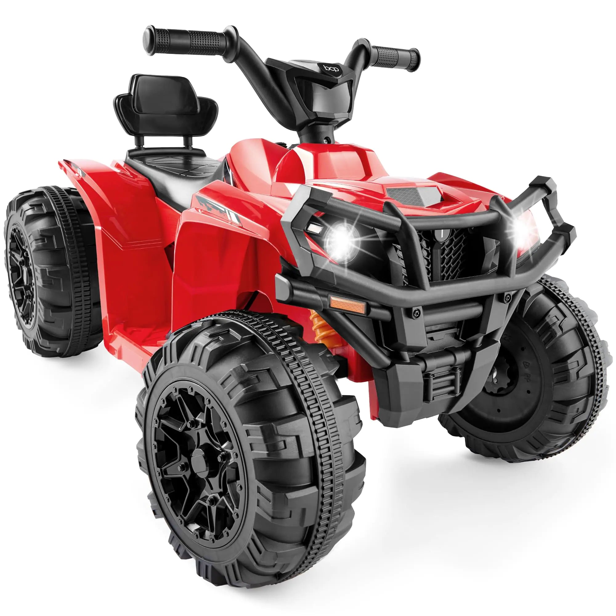Best Choice Products 12V Kids Ride-On Electric ATV 4-Wheeler Quad Car Toy w/Bluetooth Audio 2.4mph Max Speed Treaded Tires LED Headlights Radio - Red
