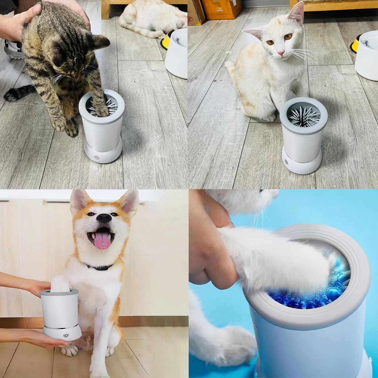 Automatic Pet Paw Cleaner for Dogs & Cats – Portable Paw Washing Cup with Soft Silicone Brushes, Mud & Dirt Remover